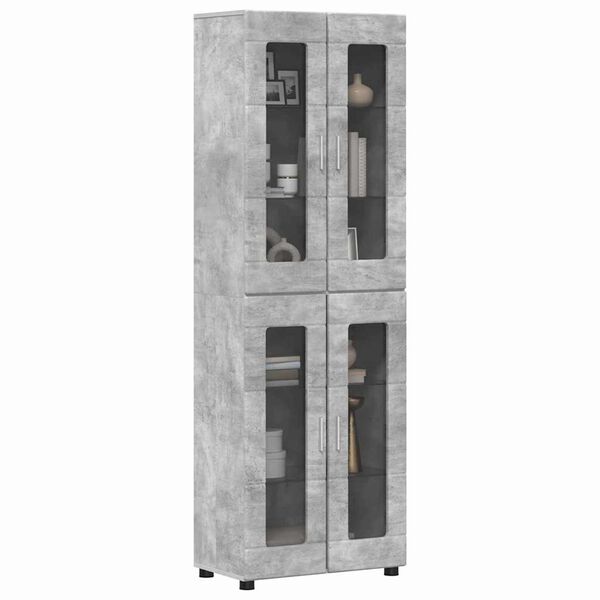 vidaXL Highboard FLORIN Concrete Grey 60 x 35 x 182 cm Engineered Wood