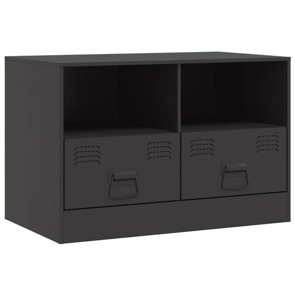 vidaXL TV Cabinet Black 67x39x44 cm Steel