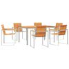 vidaXL Garden Dining Set 7 pcs Solid Acacia Wood and Stainless Steel