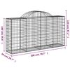 vidaXL Arched Gabion Baskets 14 pcs 200x50x100/120 cm Galvanised Iron