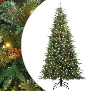 vidaXL Artificial Hinged Christmas Tree Green 180 cm PE and PVC