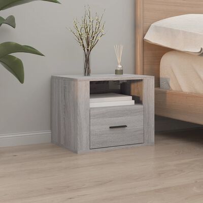 vidaXL Wall-mounted Bedside Cabinet Grey Sonoma 50x36x40 cm
