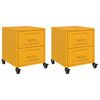 vidaXL Bedside Cabinets 2 pcs Mustard Yellow 36x39x43.5 cm Steel