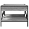 vidaXL Coffee Table with Infinity LED Grey Sonoma 50x50x38 cm