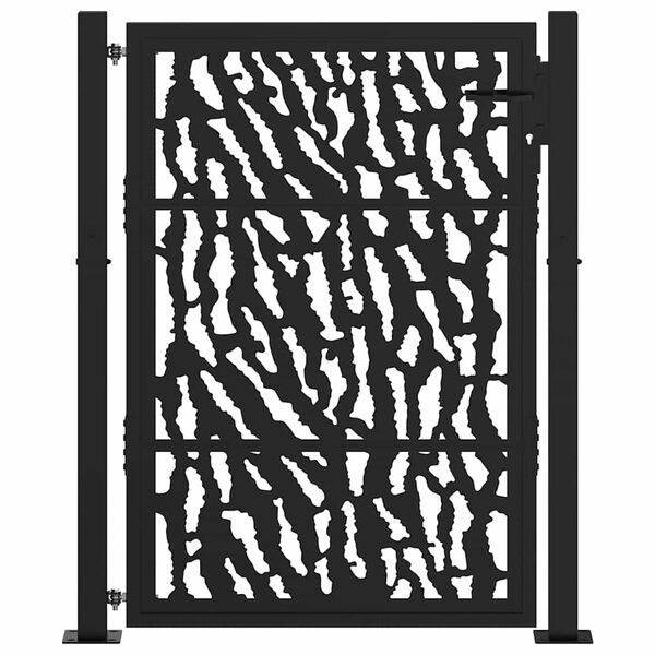 vidaXL Garden Gate Black 100x125 cm Steel Trace Design