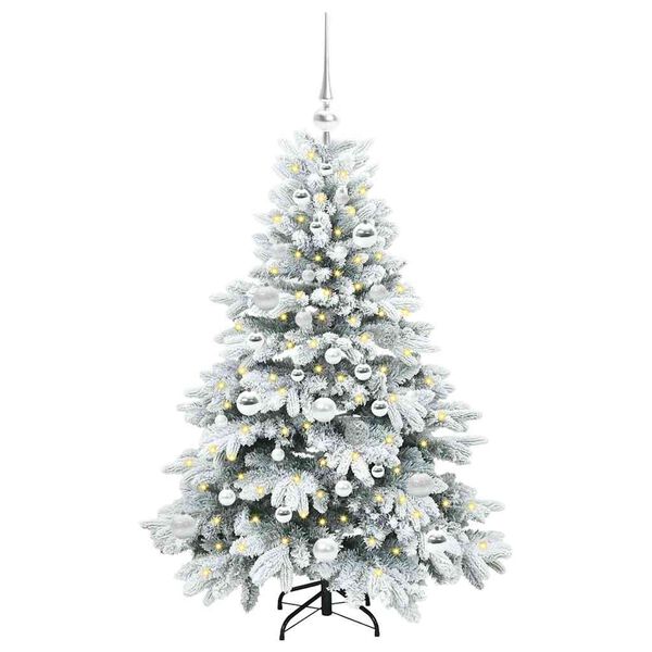 vidaXL Artificial Christmas Tree with 150 LEDs White 120 cm PE and PVC