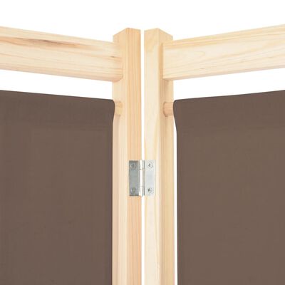 vidaXL 6-Panel Room Divider Brown 240x170x4 cm Fabric