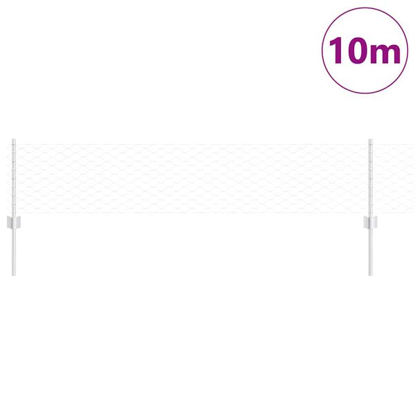 vidaXL Fence with Post Silver 0.4 x 10 m Steel