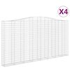 vidaXL Arched Gabion Baskets 4 pcs 400x30x200/220 cm Galvanised Iron