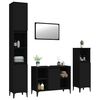 vidaXL 4 Piece Bathroom Furniture Set Black Engineered Wood