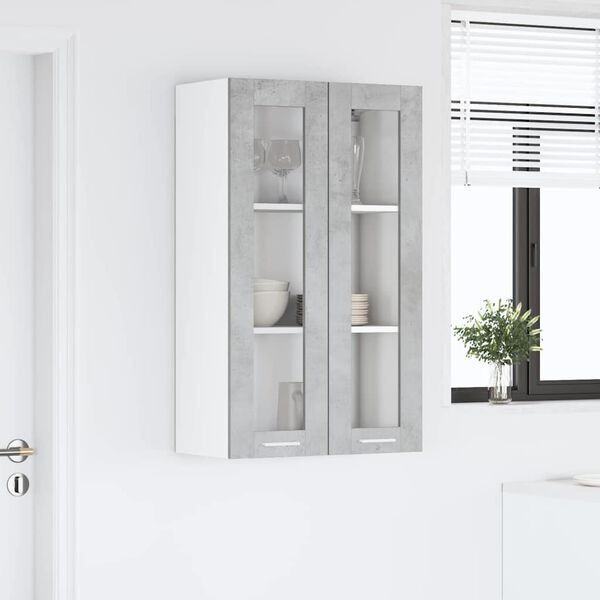 vidaXL Hanging Cabinet Concrete Grey 60 x 31 x 100 cm Engineered Wood