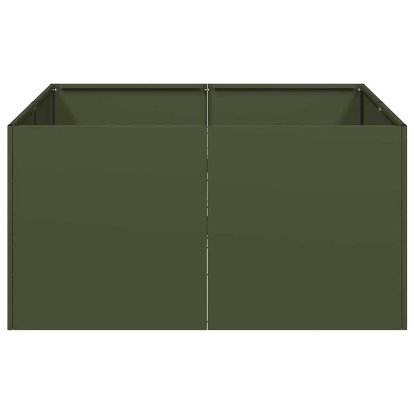 vidaXL Planter Olive Green 80x80x40 cm Cold-rolled Steel