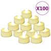vidaXL Flameless Electric Tea Lights LED Candles 100 pcs Warm White