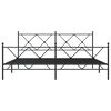 vidaXL Metal Bed Frame without Mattress with Footboard Black 180x200cm