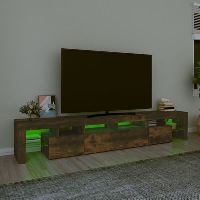 vidaXL TV Cabinet with LED Lights Smoked Oak 230x36.5x40 cm