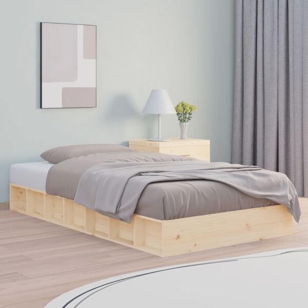 vidaXL Bed Frame without Mattress 75x190 cm Small Single Small Single Solid Wood
