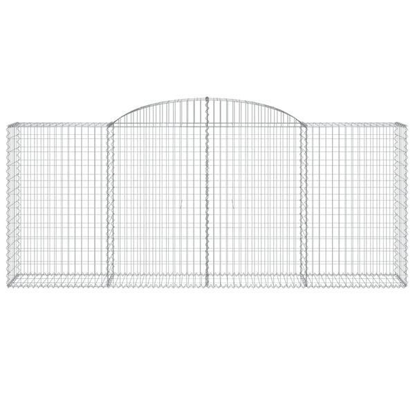 vidaXL Arched Gabion Baskets 4 pcs 300x50x120/140 cm Galvanised Iron