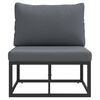 vidaXL Outdoor Furniture with Cushion with Pillow Black Aluminium