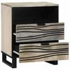 vidaXL Bedside Cabinet with Drawer White and Black 50 x 33 x 62 cm