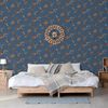 DUTCH WALLCOVERINGS Wallpaper Flower Dark Blue and Bronze