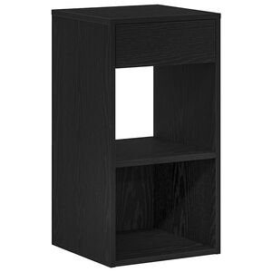 vidaXL Bedside Cabinet with Drawer Black Oak 35x34x66.5 cm