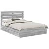 vidaXL Storage Bed Grey Sonoma 150 x 200 cm Engineered Wood