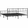 vidaXL Metal Bed Frame without Mattress with Footboard Black 183x213cm