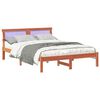 vidaXL Bed Frame with Headboard Wax Brown 120 x 190 cm Solid Pine Wood