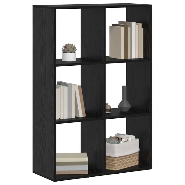 vidaXL Book Cabinet Black Oak 69.5 x 29 x 103.5 cm Engineered Wood