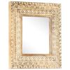 vidaXL Hand-Carved Mirror 50x50x2.6 cm Solid Mango Wood