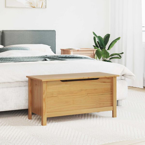 vidaXL Storage Box Honey Brown 90 x 40 x 45 cm Solid Pine Wood