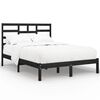 vidaXL Bed Frame without Mattress Black Solid Wood 140x200 cm