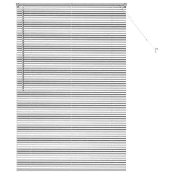 vidaXL Window Blind with Curtains Manual Silver Aluminium