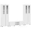 vidaXL TV Cabinet Set FLORIN 3 pcs High Gloss White Engineered Wood