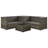 vidaXL 4 Piece Garden Lounge Set with Cushions Poly Rattan Grey