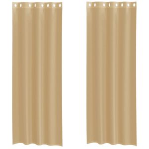 vidaXL Voile Curtains with Grommets 2 pcs Sand