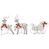 vidaXL Christmas Reindeer with sleigh 3 pcs 60 LEDs Warm White