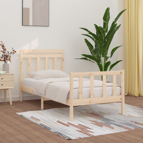 vidaXL Bed Frame without Mattress Solid Wood Pine 100x200 cm