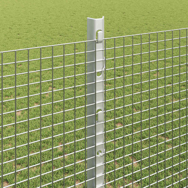 vidaXL Fence with Post Silver 1.2 x 10 m Steel