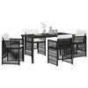 vidaXL Garden Dining Set 5 pcs Black Powder-Coated Steel