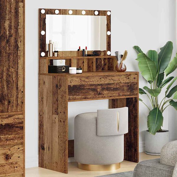 vidaXL Bedroom Dressing Tables with Drawer Old Wood 80 x 39.6 x 135 cm