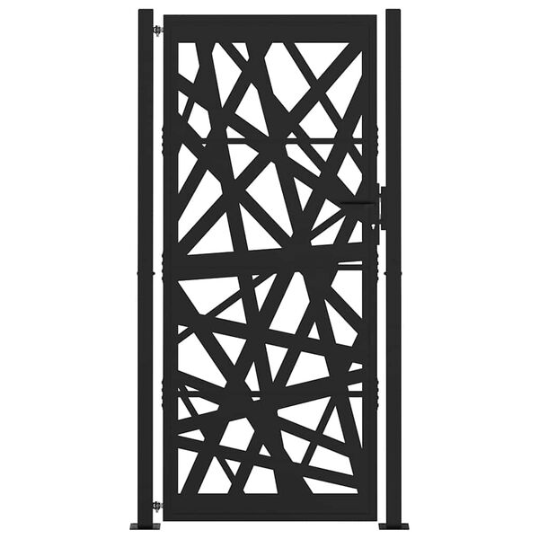vidaXL Garden Gate Black 100x200 cm Steel Light Design