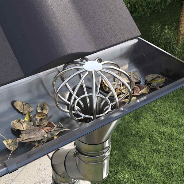 vidaXL Gutter Leaf Guard 2 pcs Silver 50 mm Stainless Steel