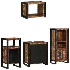 vidaXL Bathroom Furniture Set 4 pcs Multicolour and Black