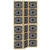 vidaXL Room Divider 3 Panels Brown and Black Solid Wood Paulownia