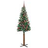 vidaXL Slim Christmas Tree with 300 LEDs Green and White 210 cm