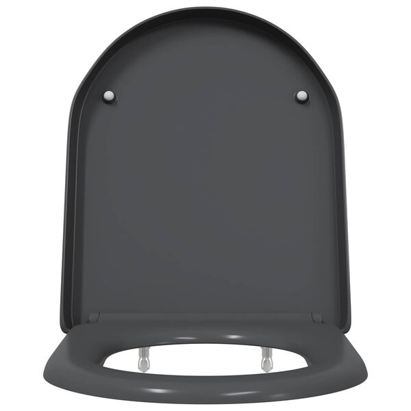 vidaXL Toilet Seat Anthracite 46.2 x 36 x 4.3 cm Duroplast