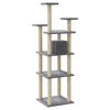 vidaXL Cat Tree with Sisal Scratching Posts Light Grey 171 cm