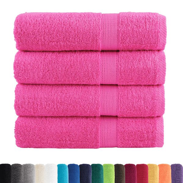 vidaXL Premium Bath Towels "SOLUND" 4 pcs Pink 100x150 cm 600 gsm