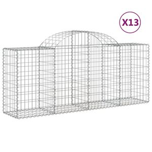 vidaXL Arched Gabion Baskets 13 pcs 200x50x80/100 cm Galvanised Iron